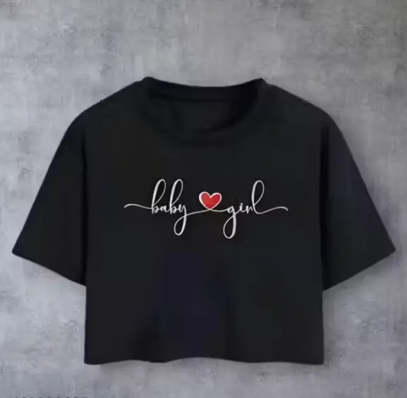 latest design printed baby girl. girls And women's unic crop tops (S)